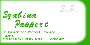 szabina pappert business card